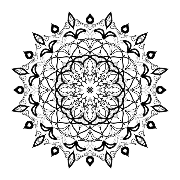 Mandala blanco y negro de diseño