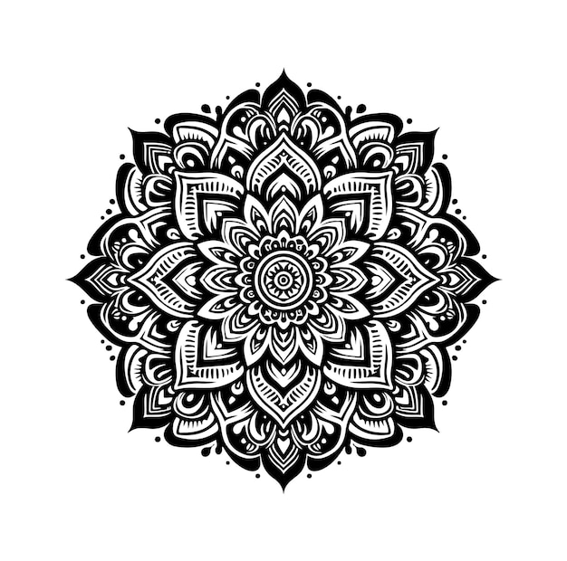 Mandala en blanco y negro