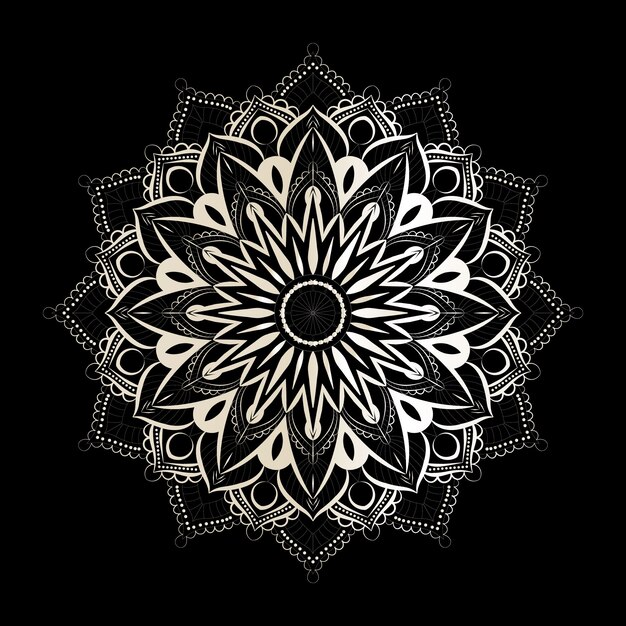 Mandala en blanco y negro