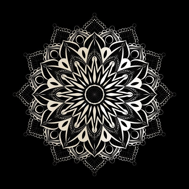 Vector mandala en blanco y negro