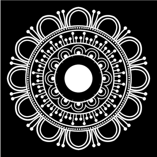 Vector el mandala blanco simple