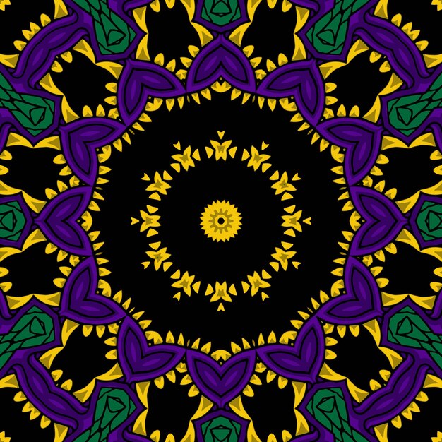Mandala boho dibujado a mano ilustración vectorial de patrones sin fisuras