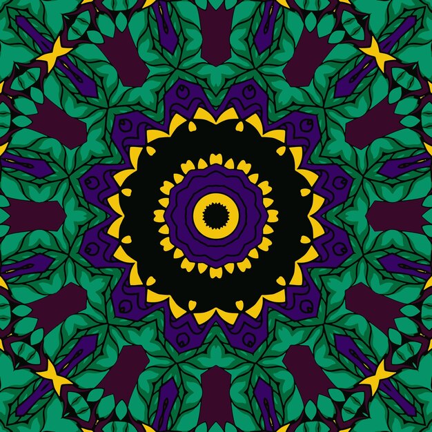 Mandala boho dibujado a mano ilustración vectorial de patrones sin fisuras