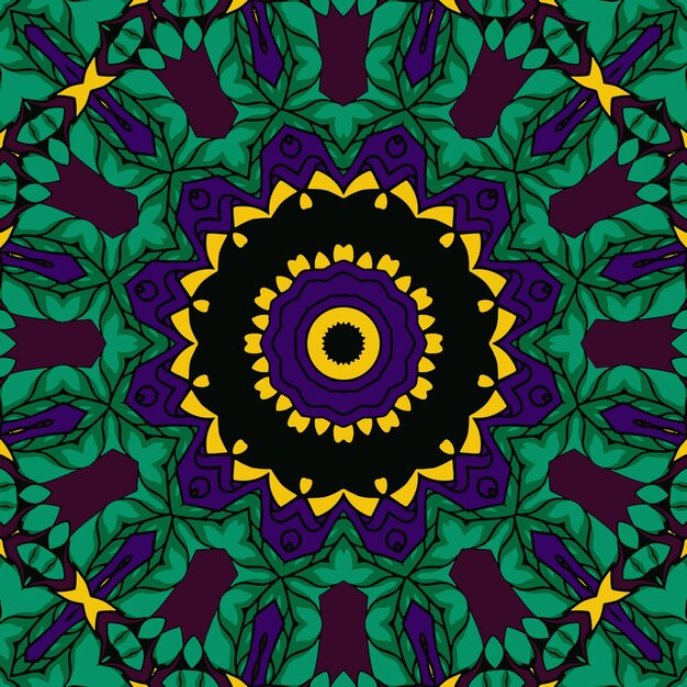 Mandala boho dibujado a mano ilustración vectorial de patrones sin fisuras