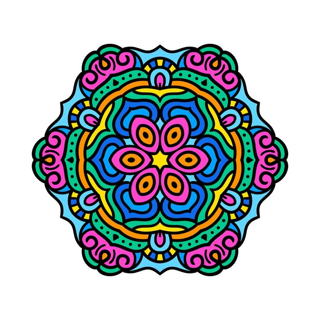 Mandala Boho étnica colorida Mandala dibujada a mano Mandala de diseño árabe Mandala