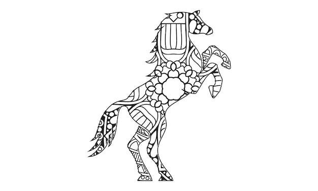Mandala Caballo Página Para Colorear Para Niños