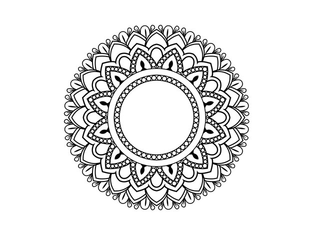 Mandala circular Adorno decorativo en estilo étnico oriental. Página de libro para colorear.
