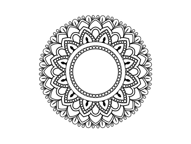 Mandala circular adorno decorativo en estilo étnico oriental. página de libro para colorear.