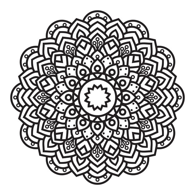 Mandala circular para la decoración del tatuaje Henna Mehndi Adorno de marco decorativo en étnico oriental