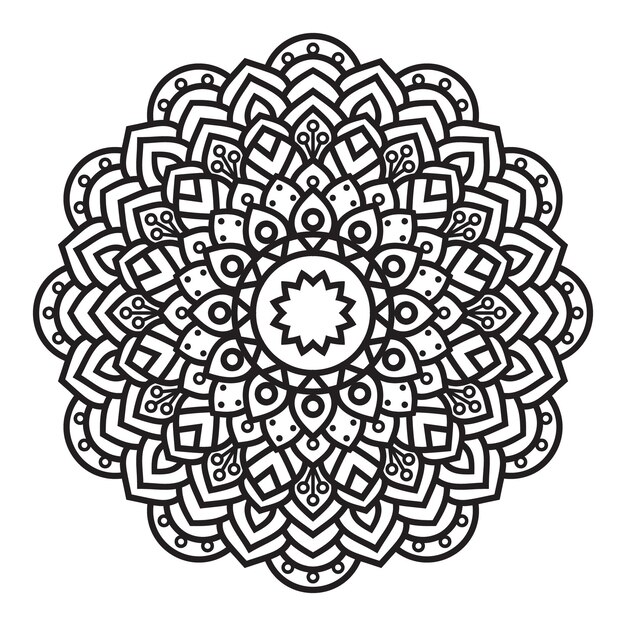 Mandala circular para la decoración del tatuaje Henna Mehndi Adorno de marco decorativo en étnico oriental