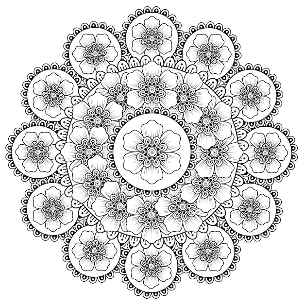 Mandala circular. ilustración de estilo mehndi