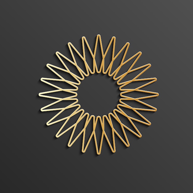 Mandala de círculo 3d islámico Patrón redondo de oro ornamento marroquí decoración árabe diseño ramadan kareem ilustración vectorial