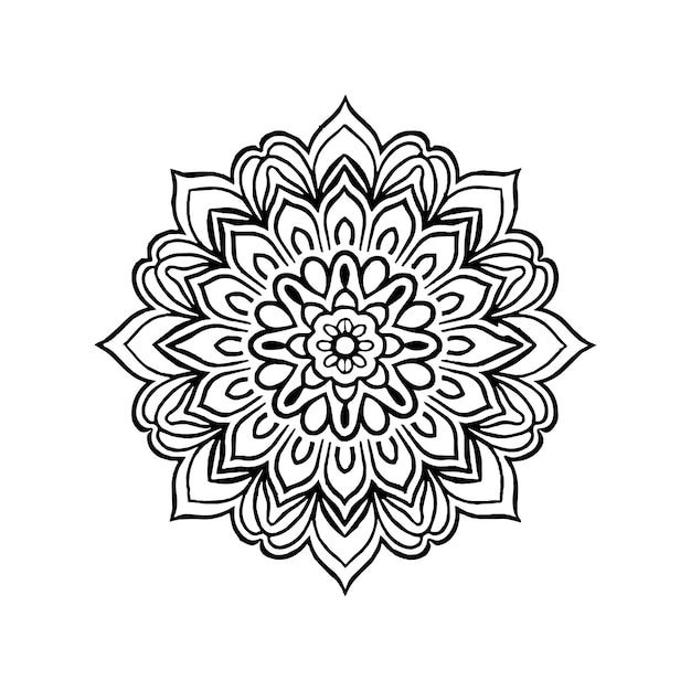 Mandala en círculo arte floral simple hermoso moderno personalizado arte de línea único diseño elegante