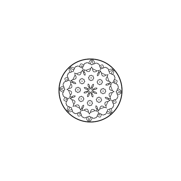 mandala con círculo de color floral