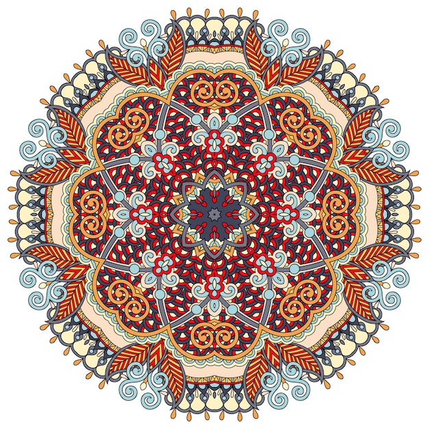 Mandala círculo decorativo símbolo indio espiritual de flor de loto