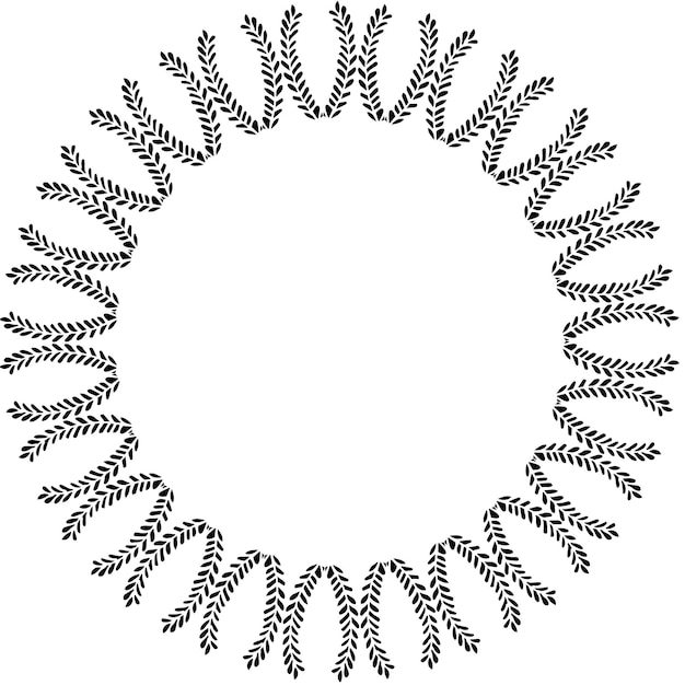 Mandala de círculo de ramas de hojas
