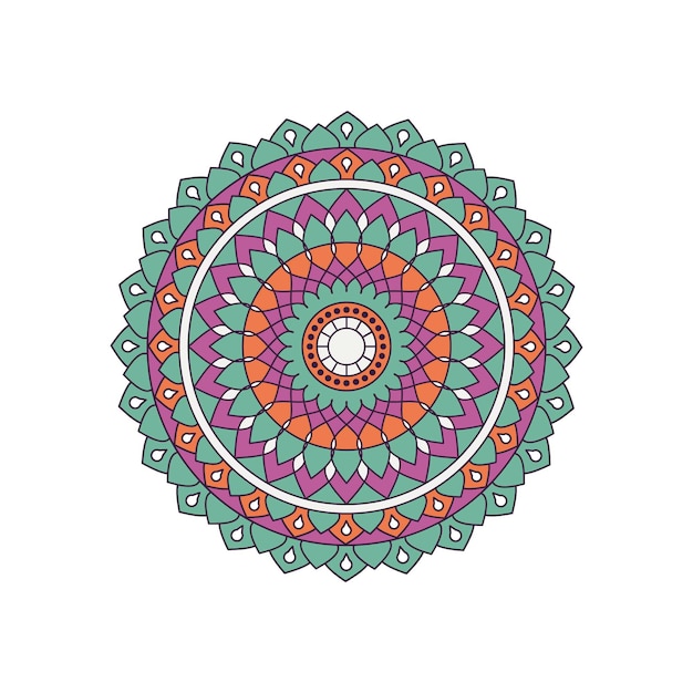 Vector mandala de color en blanco