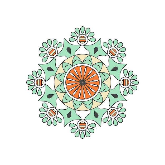 mandala de color en blanco