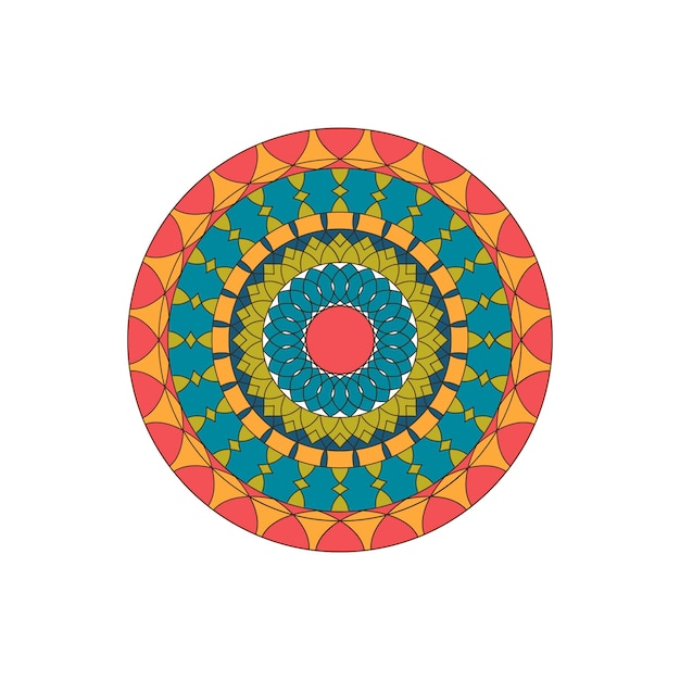 mandala de color en blanco