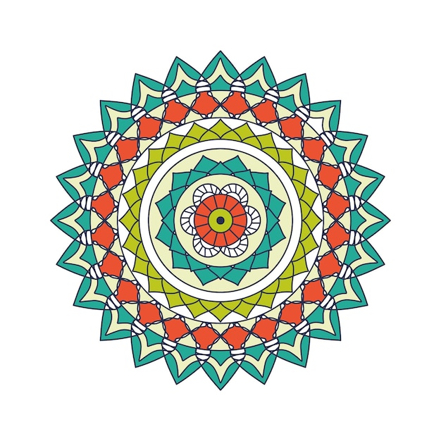 mandala de color en blanco