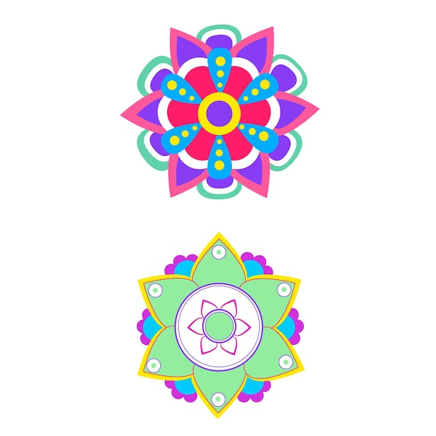 Mandala en color brillante Vector