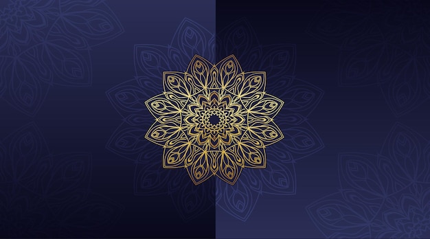 Mandala de color dorado creativo Diseño de fondo de estilo de arte creativo Vectores Premium