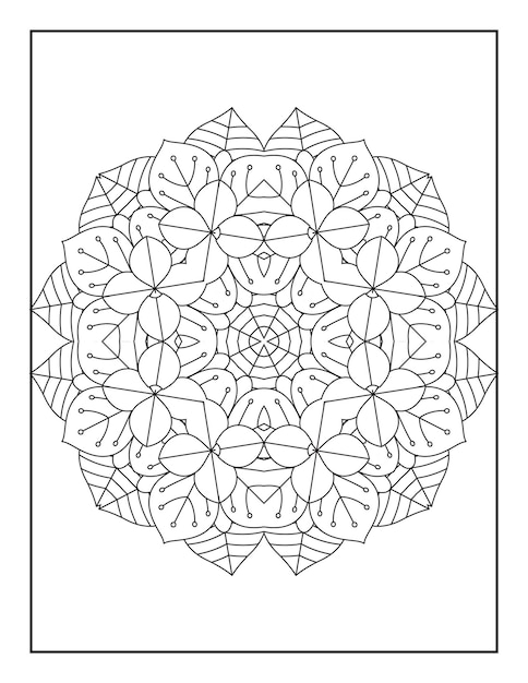 Mandala para colorear para adultos Libro para colorear para adultos Mandala floral para colorear