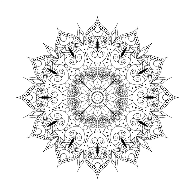 Mandala para colorear aislado en blanco
