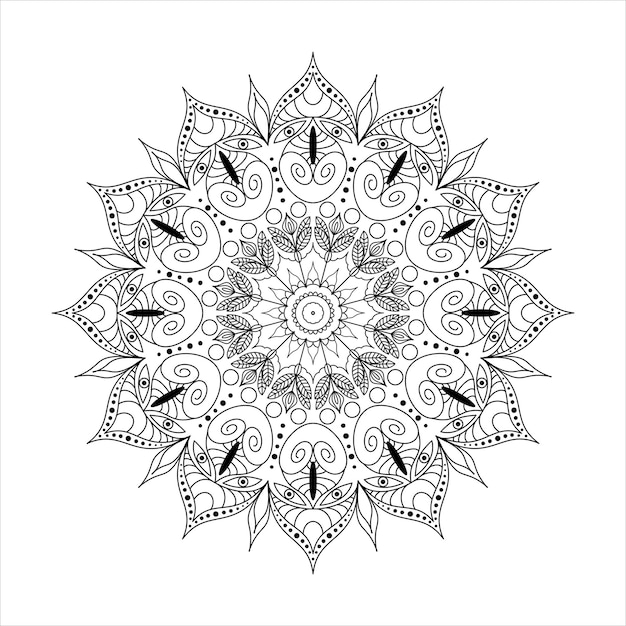 Mandala para colorear aislado en blanco