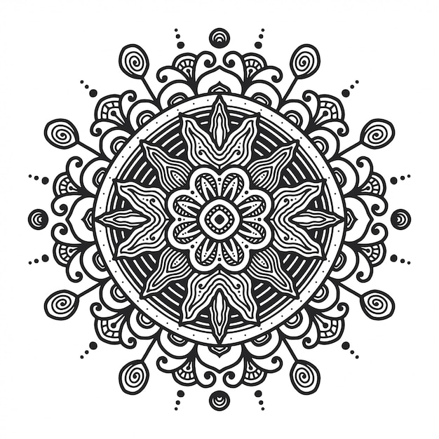 Mandala para colorear diseño de página.