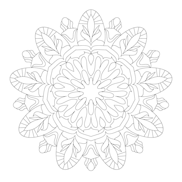 Mandala para colorear libro decorativo redondo ornamento vector ilustración diseño