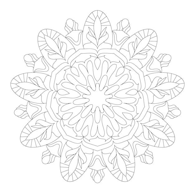 Mandala para colorear libro decorativo redondo ornamento vector ilustración diseño