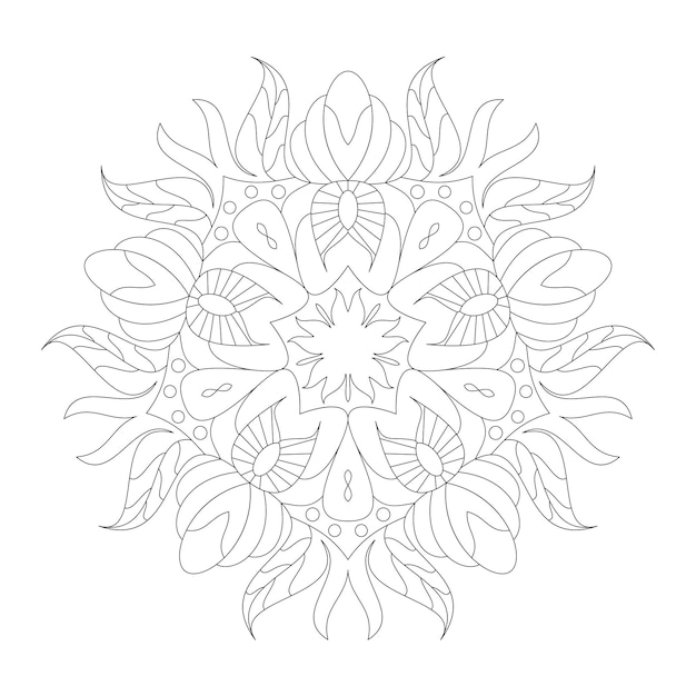 Vector mandala para colorear libro decorativo redondo ornamento vector ilustración diseño