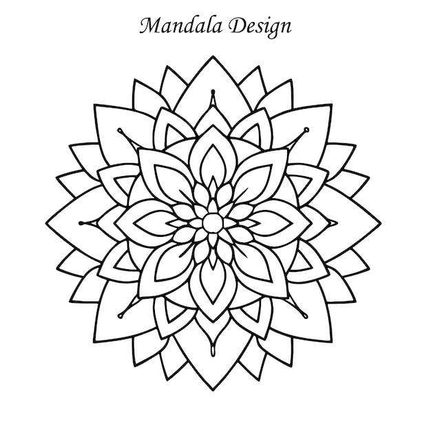 Mandala para colorear libro Ornamento redondo decorativo Patrón de terapia contra el estrés