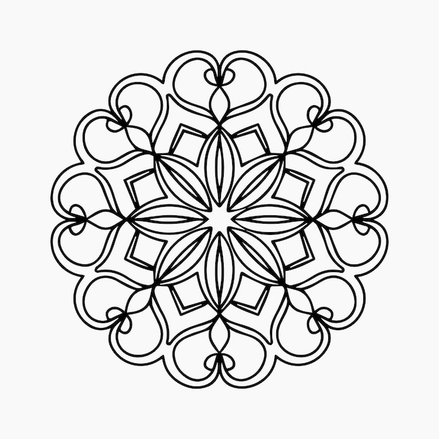Mandala para colorear libro Ornamento redondo decorativo Patrón de terapia contra el estrés