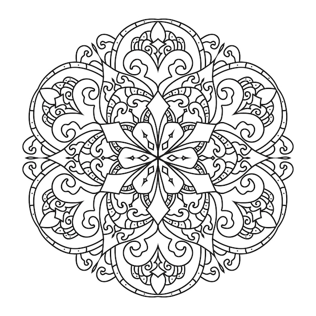 Mandala para colorear libros para colorear páginas decorativas monocromáticas étnicas