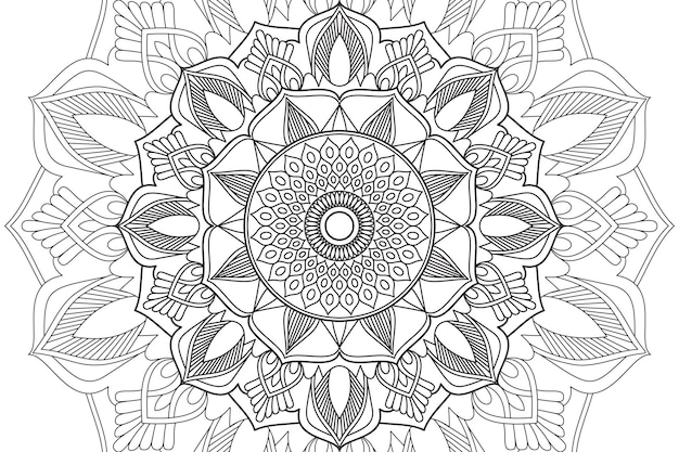 Mandala para colorear para niños y adultos Página para relajarse y meditar