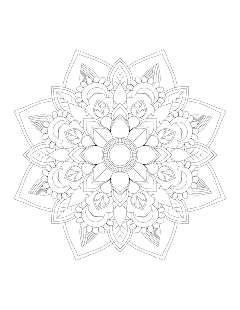 Mandala Para Colorear Patrón Mandala FlorIslam Árabe Motivos indios y otomanos