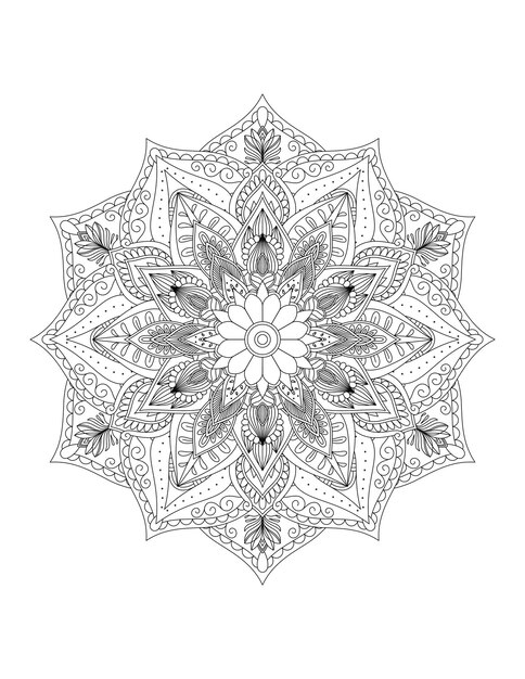 Mandala Para Colorear Patrón Mandala FlorIslam Árabe Motivos indios y otomanos
