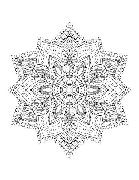 Mandala Para Colorear Patrón Mandala FlorIslam Árabe Motivos indios y otomanos