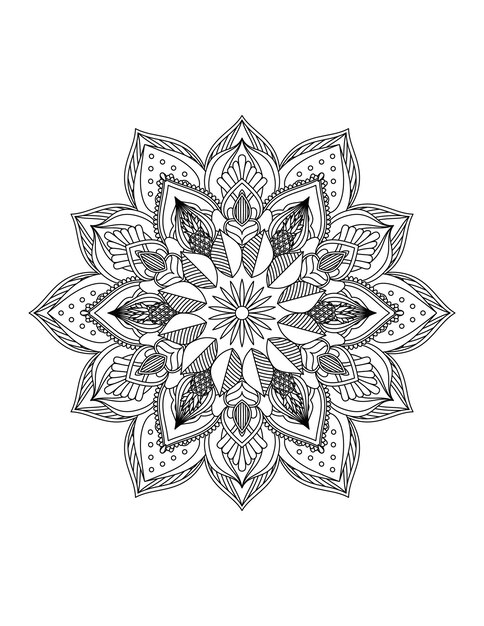 Mandala Para Colorear Patrón Mandala FlorIslam Árabe Motivos indios y otomanos