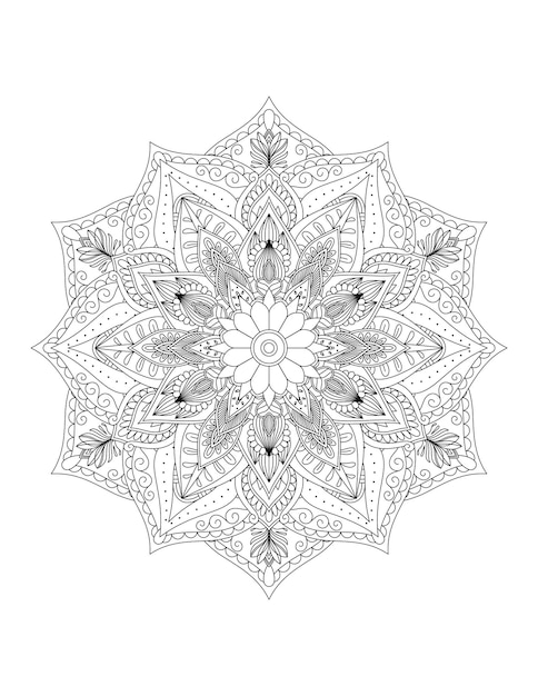 Mandala Para Colorear Patrón Mandala FlorIslam Árabe Motivos indios y otomanos