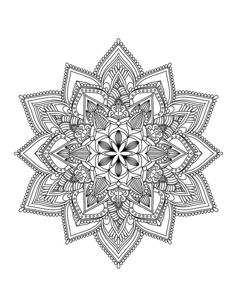 Mandala Para Colorear Patrón Mandala FlorIslam Árabe Motivos indios y otomanos