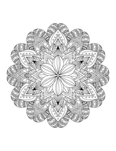 Mandala Para Colorear Patrón Mandala FlorIslam Árabe Motivos indios y otomanos