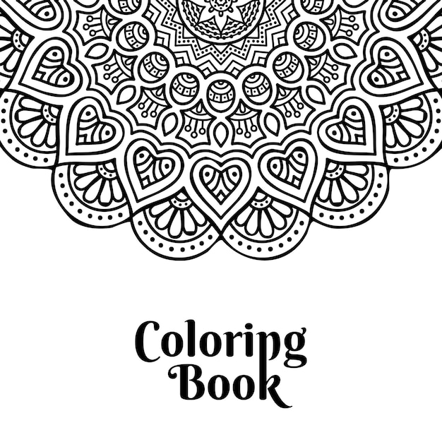 Mandala para colorear portada del libro | Vector Premium