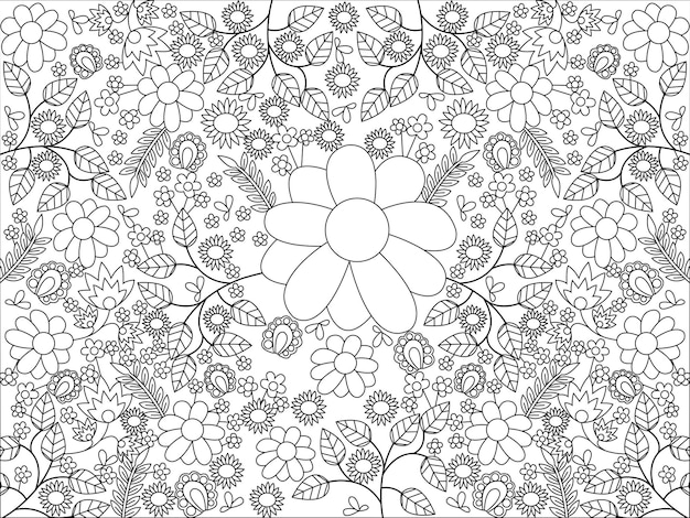 Mandala para colorear vector para adultos