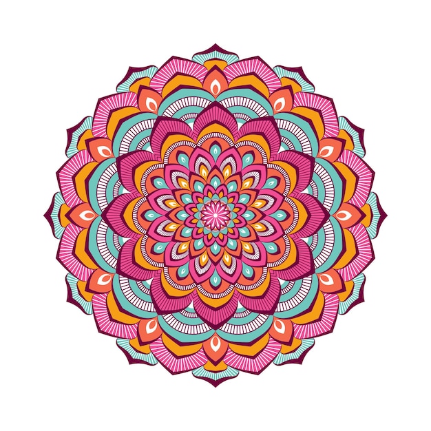 Mandala de colores con adornos florales