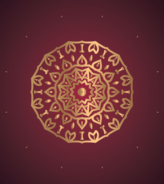 mandala de colores de fondo de oro de lujo de vector