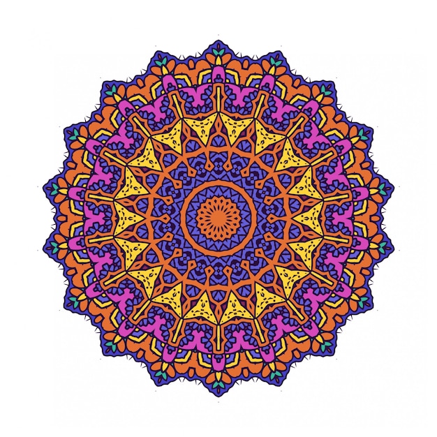 Mandala colorido círculo redondo con estilo étnico