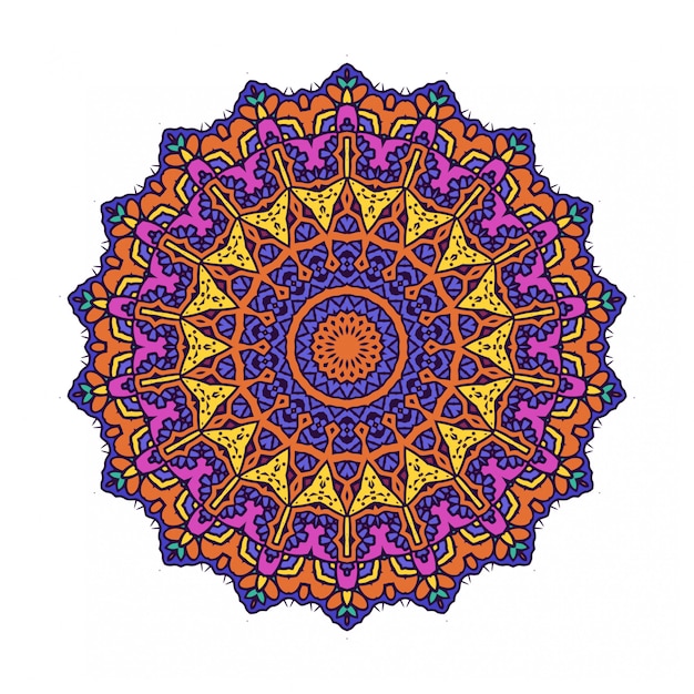 Mandala colorido círculo redondo con estilo étnico